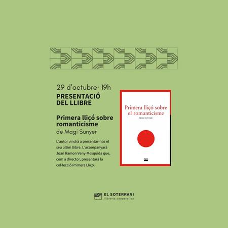 Presentació del llibre Primera Lliçó Sobre Romanticisme | 