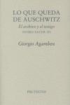 Lo que queda de Auschwitz | 9788481916881 | Agamben, Giorgio