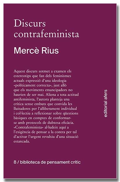 Discurs contrafeminista | 9788418618758 | Rius Santamaria, Mercè