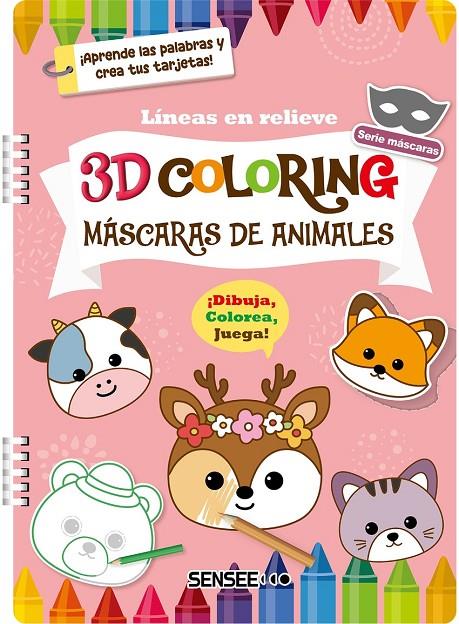 Máscaras de animales (3D Coloring Líneas en relieve) | 8809878260149 | AA.VV.