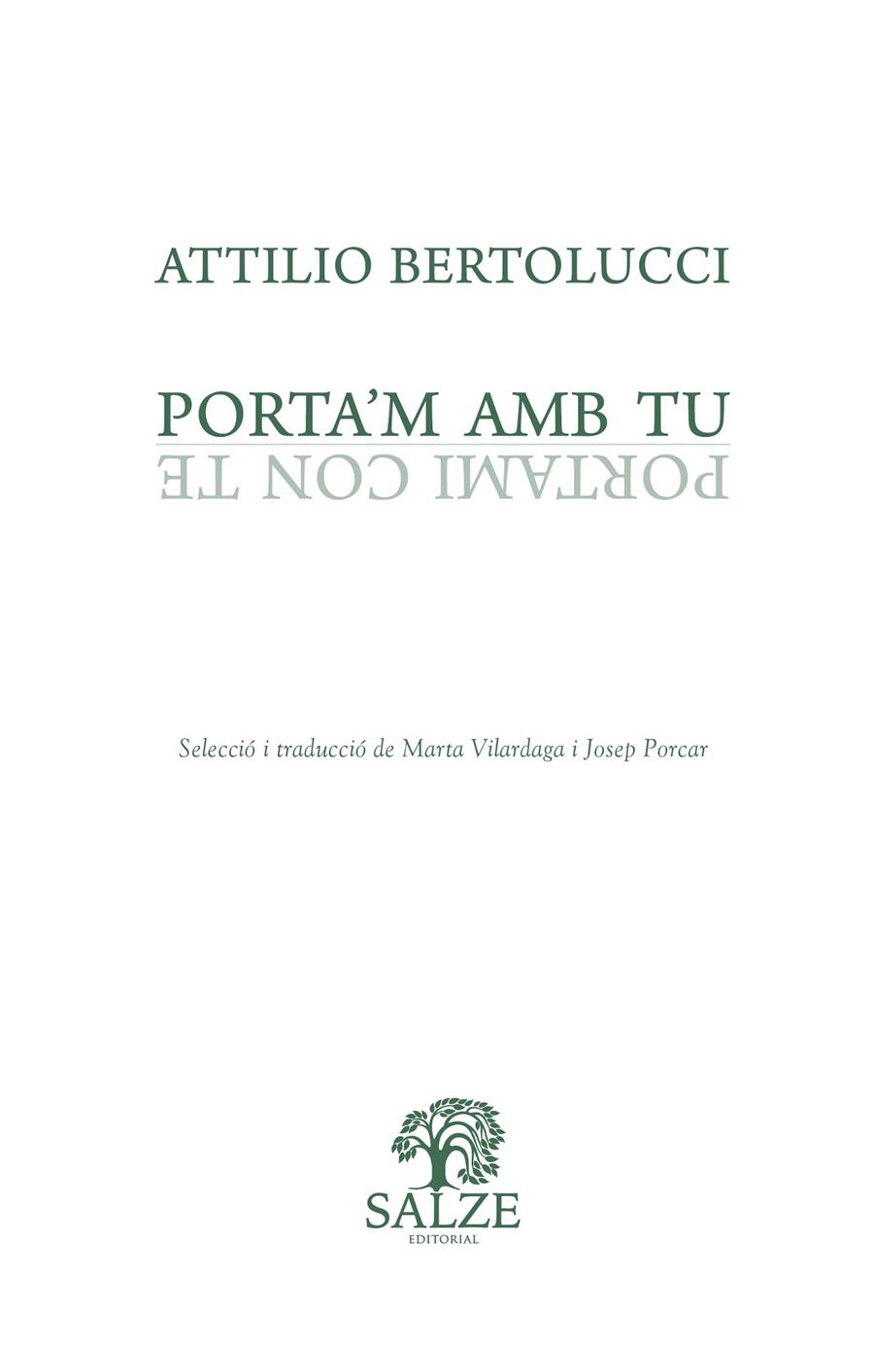 Porta'm amb tu | 9788409270361 | Bertolucci, Attilio